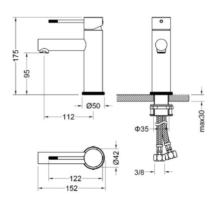 best design white wastafelmengkraan 17.5cm wit mat sw452696 1.jpg