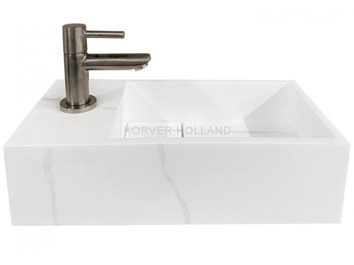 Noble fontein links Solid surface marmer wit 4
